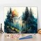 Paint by Numbre for Adults - Watercolor Forest Oil Painting (16x20inch)